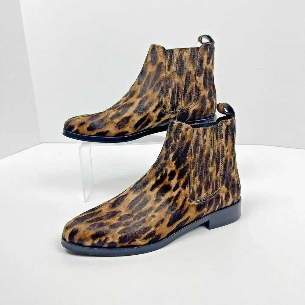 VINCE CAMUTO Cheetah‎ Print Boots Bootie Calf Hair Womens Size 6 Animal Print